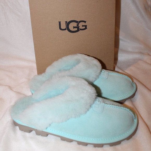 Womens Slippers Ugg Coquette Slipper Blue Womens Blue Ugg Slippers